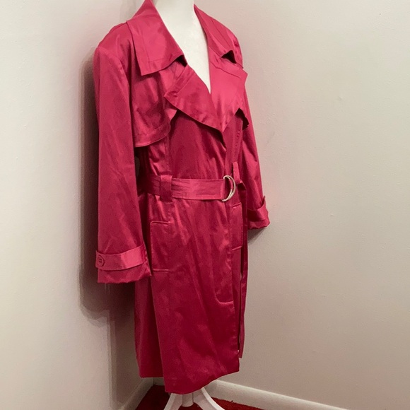 EUC Vintage NY Collection Hot Pink Full Length Button Down Coat Size XL - Picture 3 of 13
